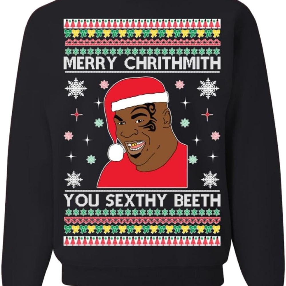Black Christmas Sweater with Festive Design